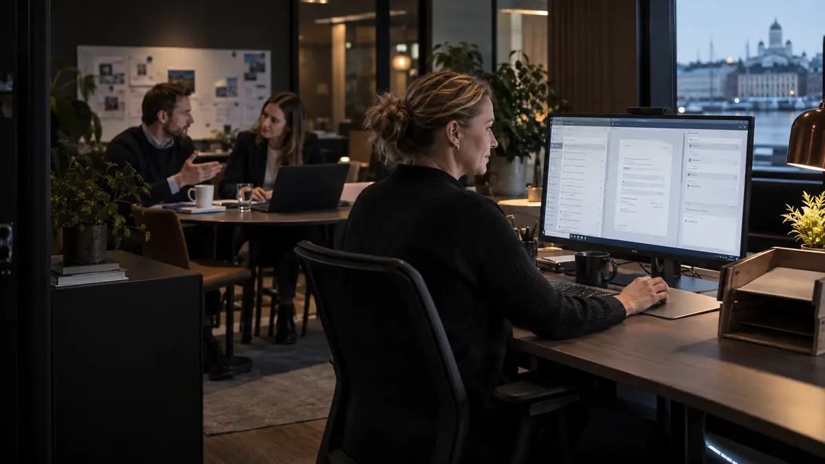 A dark realistic workspace illustrating practical AI use cases.